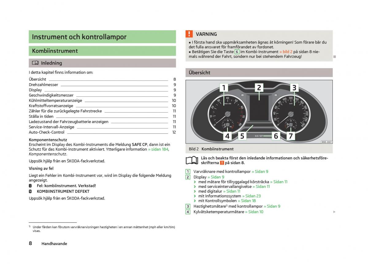 Skoda Octavia III 3 instruktionsbok / page 10