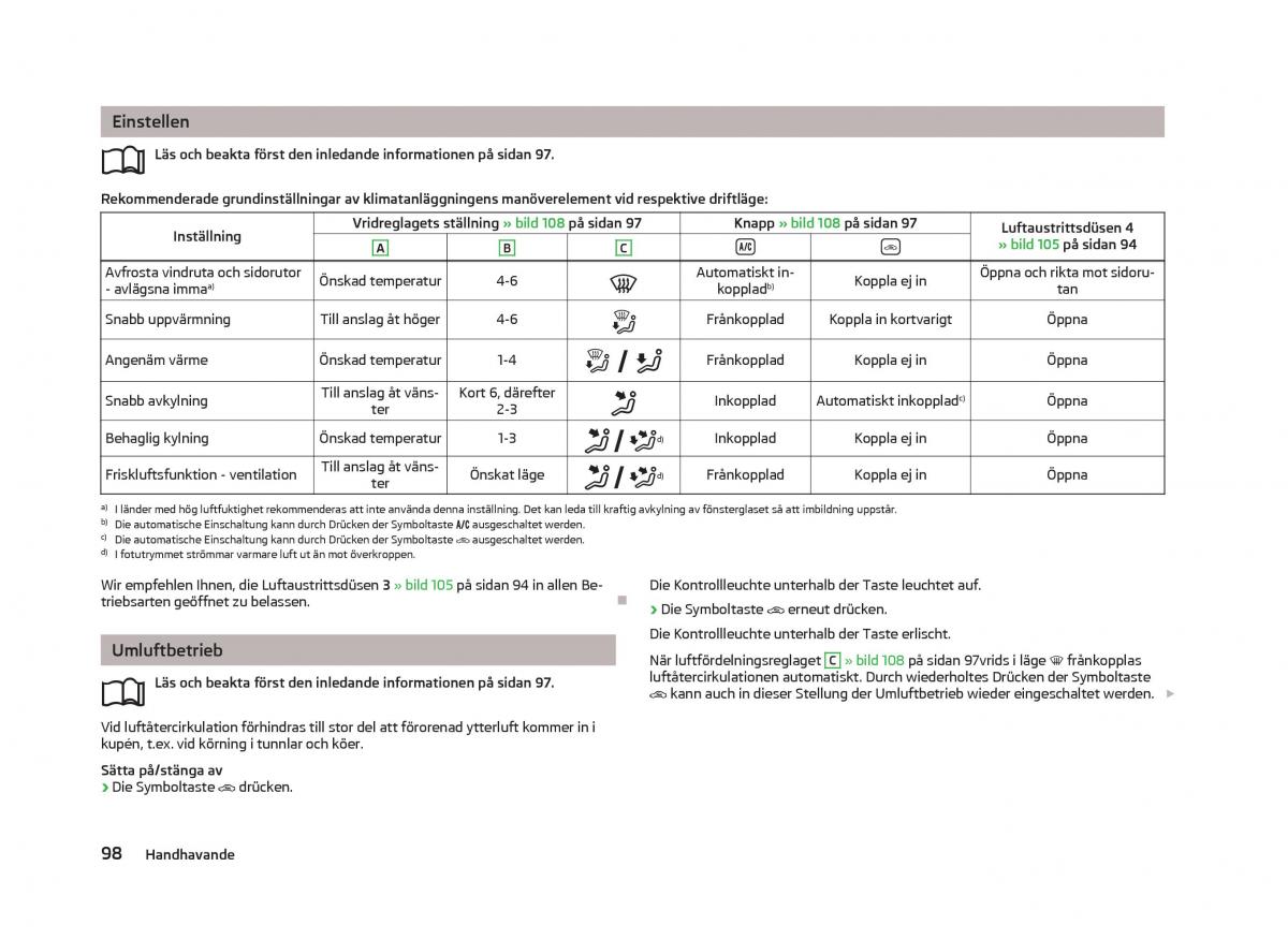 Skoda Octavia III 3 instruktionsbok / page 100