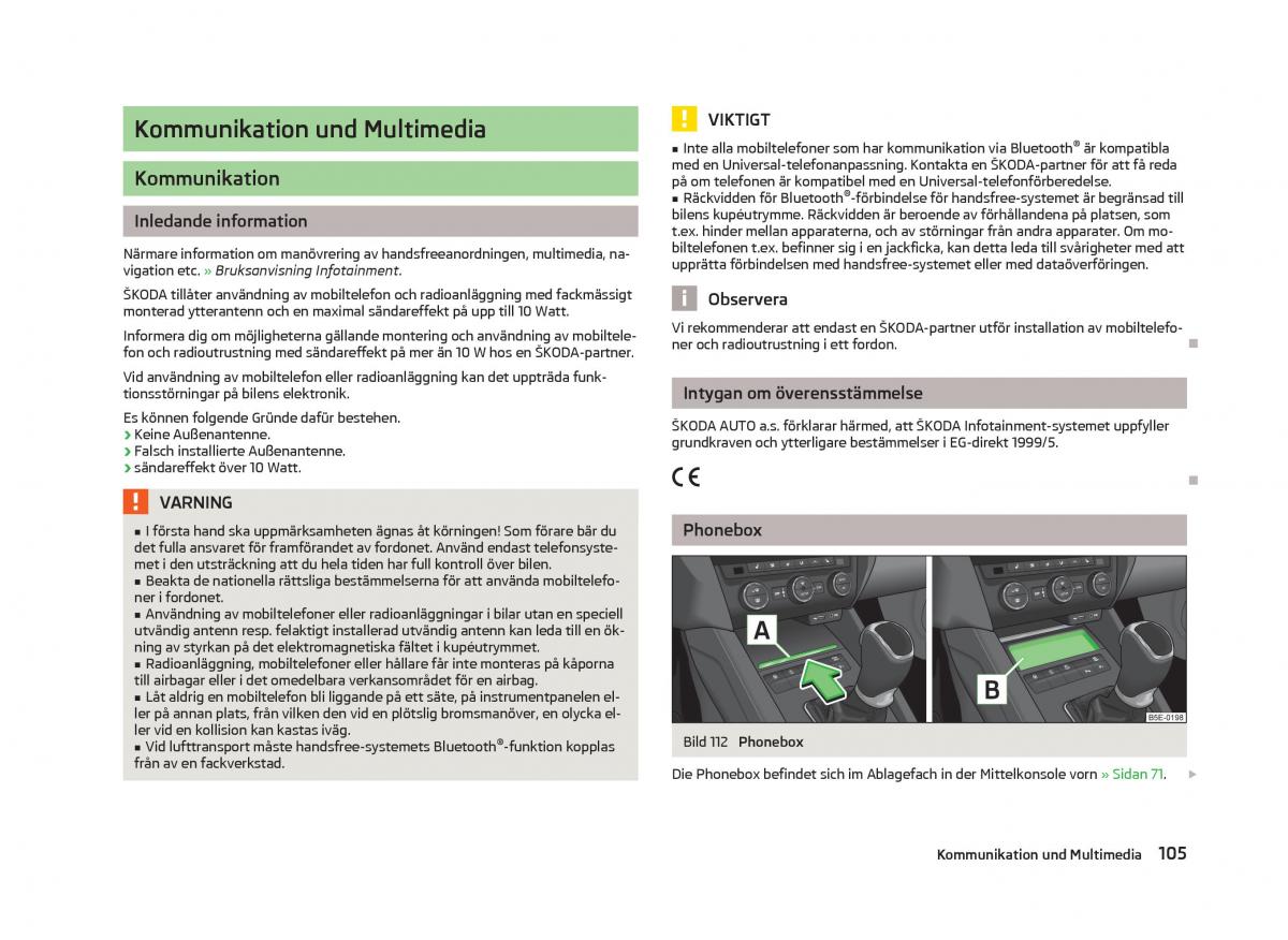 Skoda Octavia III 3 instruktionsbok / page 107