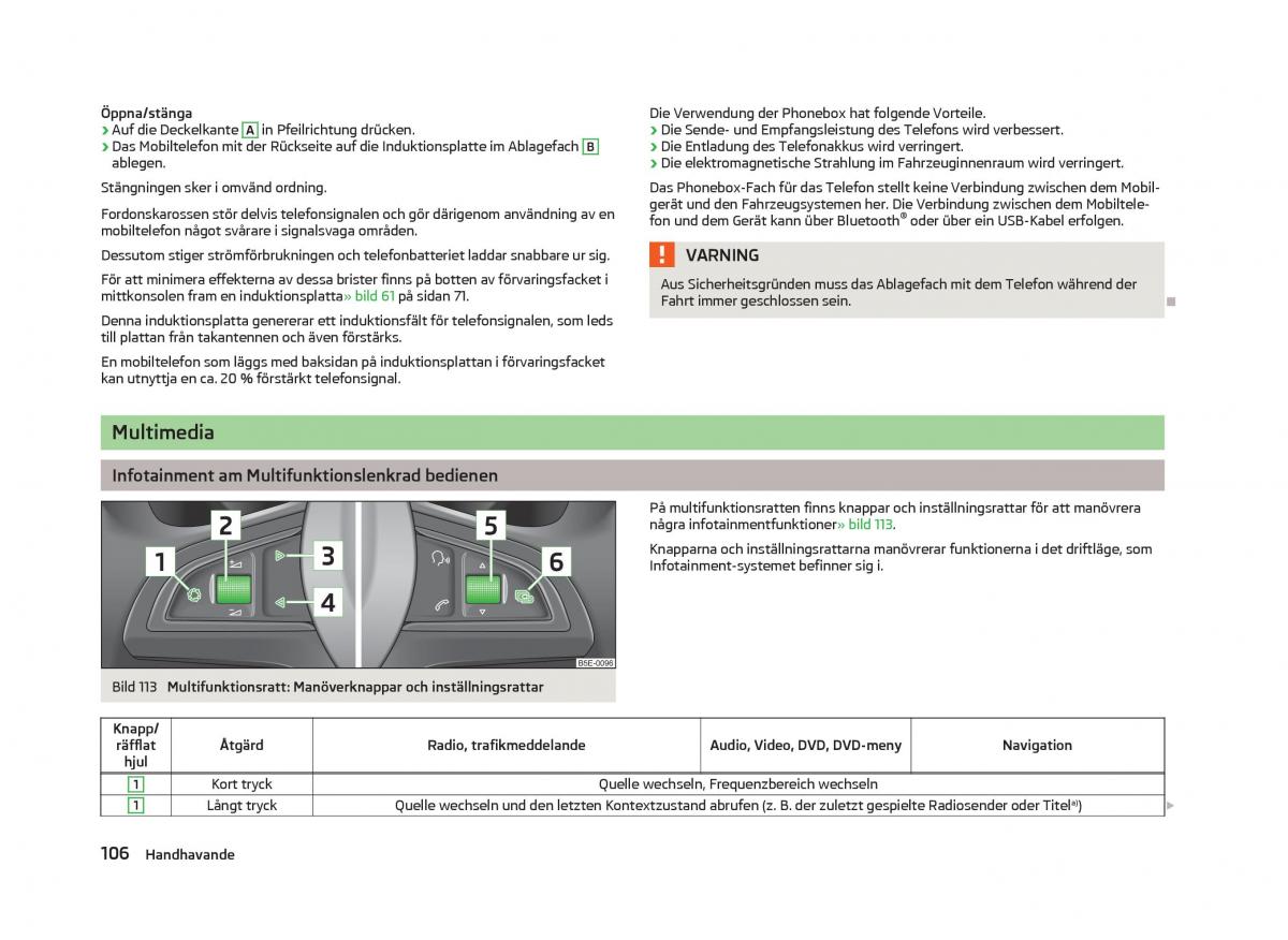 Skoda Octavia III 3 instruktionsbok / page 108