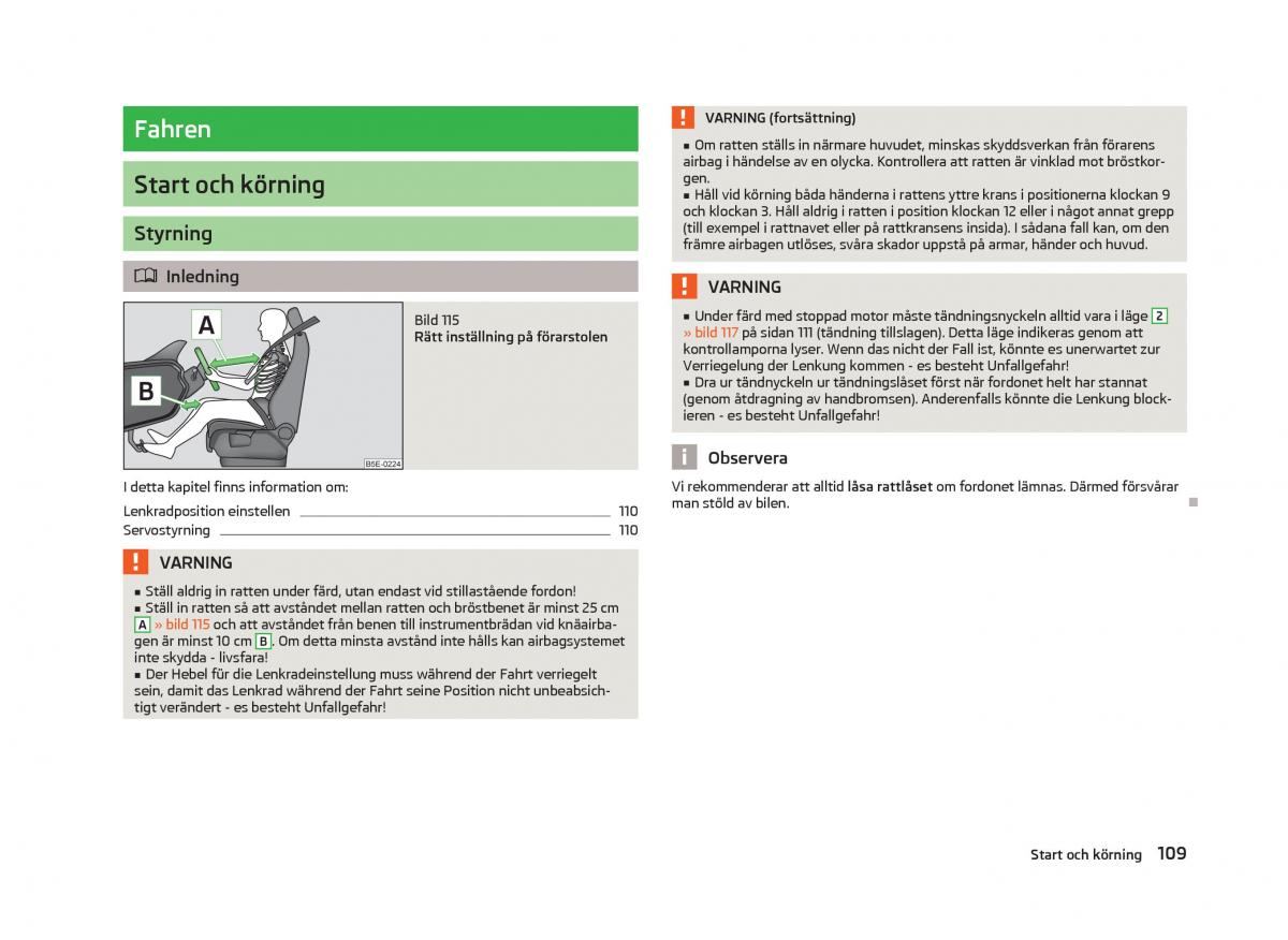 Skoda Octavia III 3 instruktionsbok / page 111