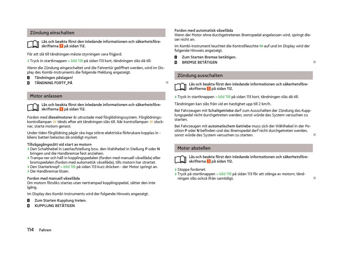 Skoda Octavia III 3 instruktionsbok / page 116