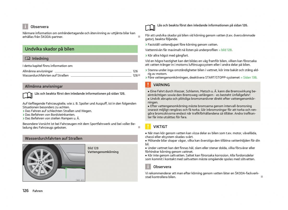 Skoda Octavia III 3 instruktionsbok / page 128