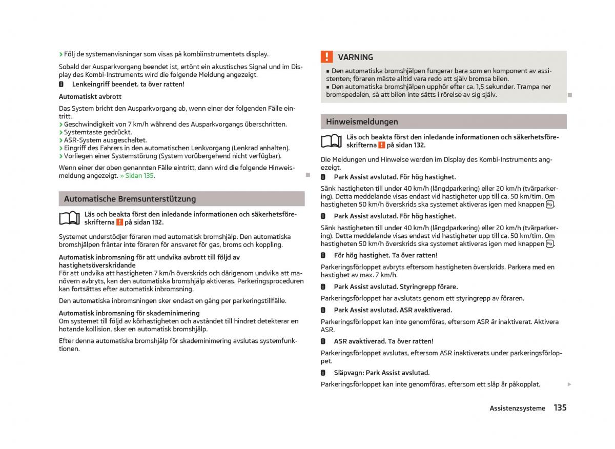 Skoda Octavia III 3 instruktionsbok / page 137