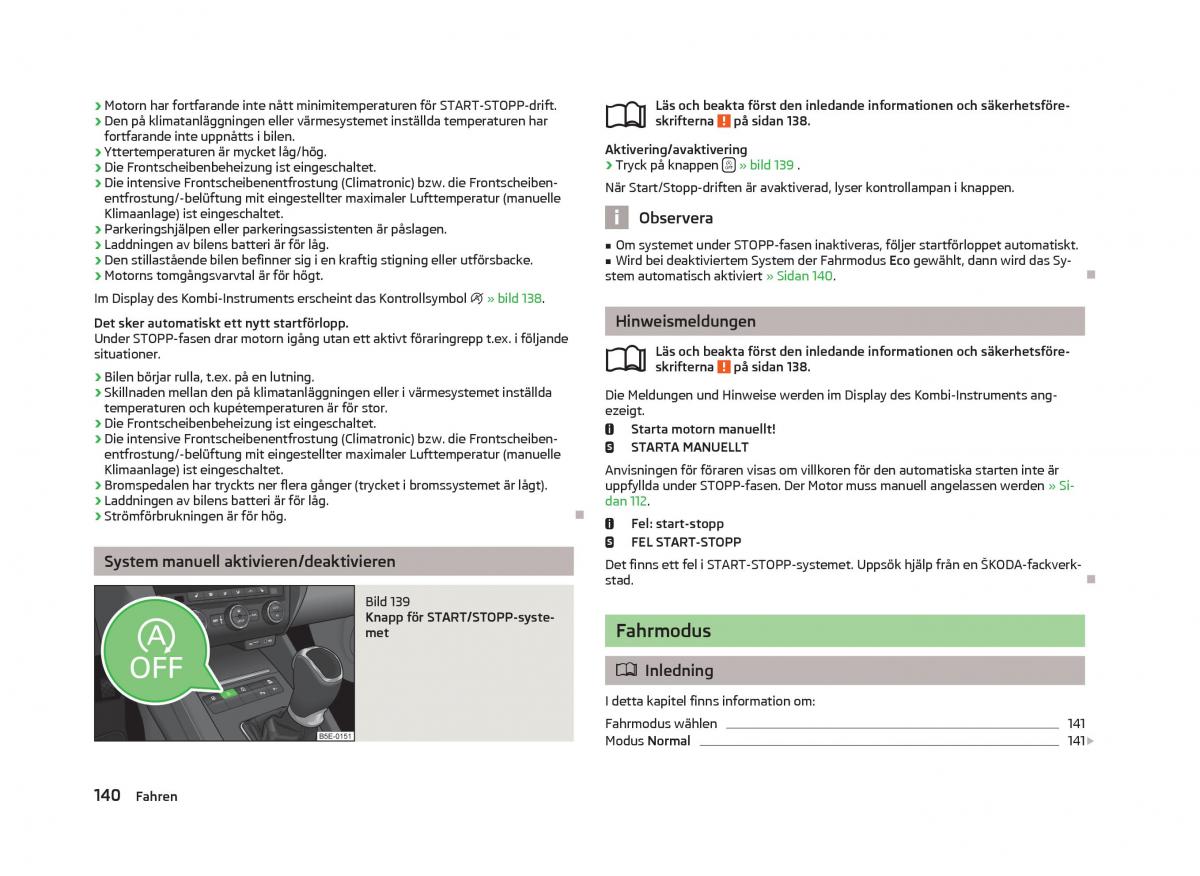 Skoda Octavia III 3 instruktionsbok / page 142