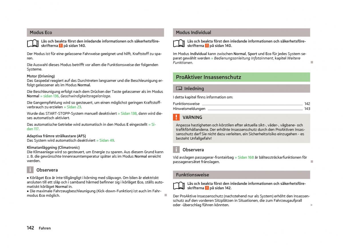 Skoda Octavia III 3 instruktionsbok / page 144