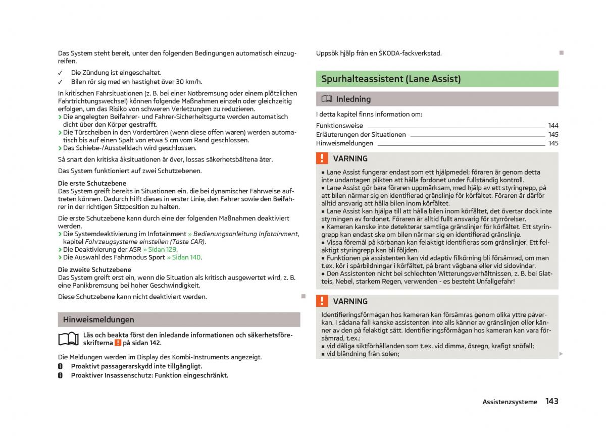 Skoda Octavia III 3 instruktionsbok / page 145