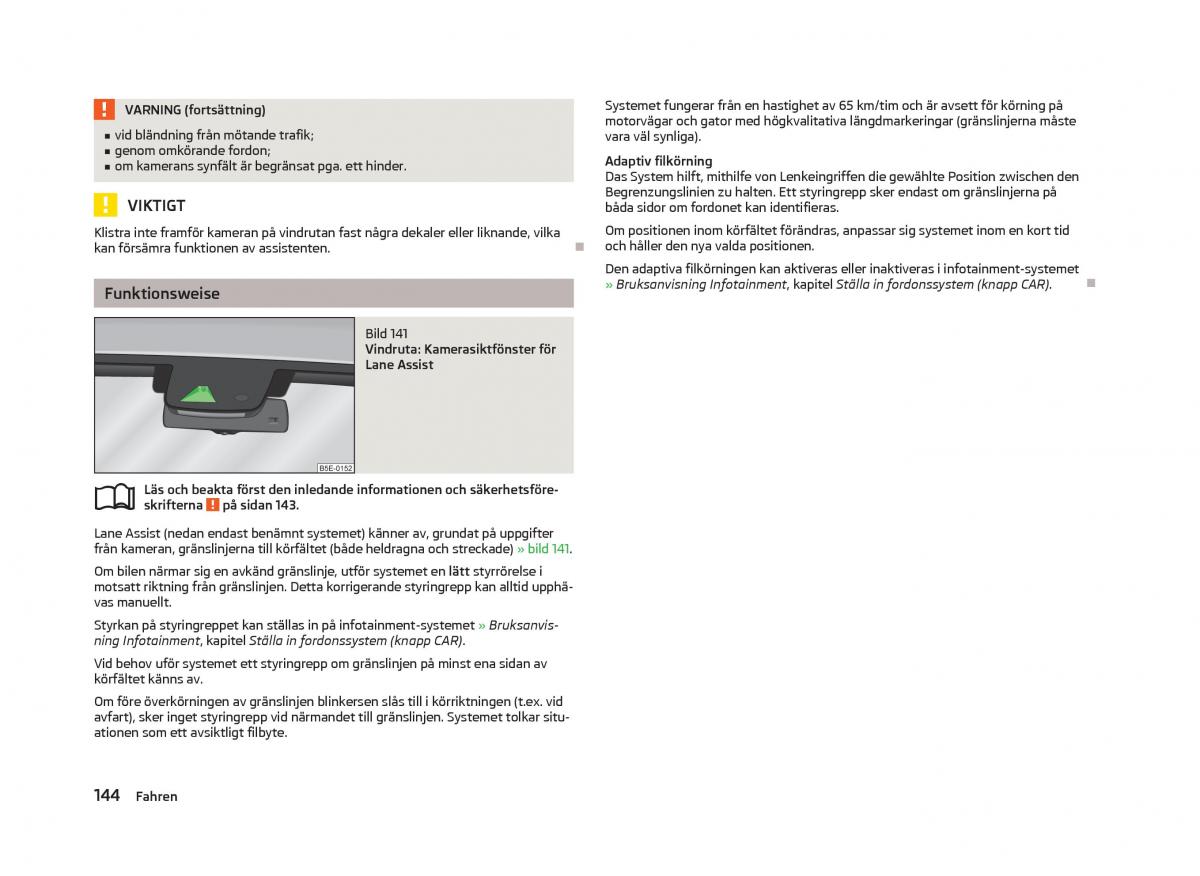 Skoda Octavia III 3 instruktionsbok / page 146