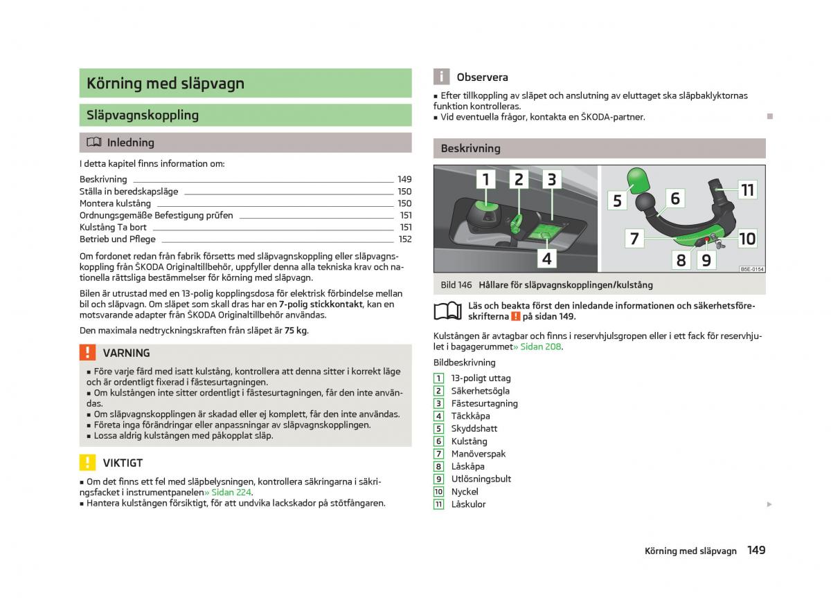 Skoda Octavia III 3 instruktionsbok / page 151