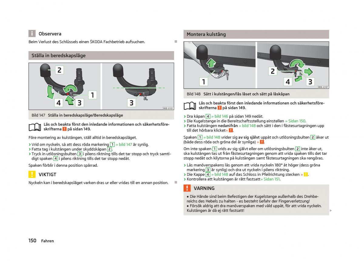 Skoda Octavia III 3 instruktionsbok / page 152