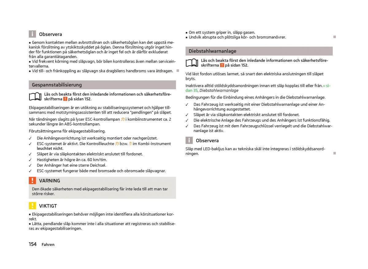 Skoda Octavia III 3 instruktionsbok / page 156