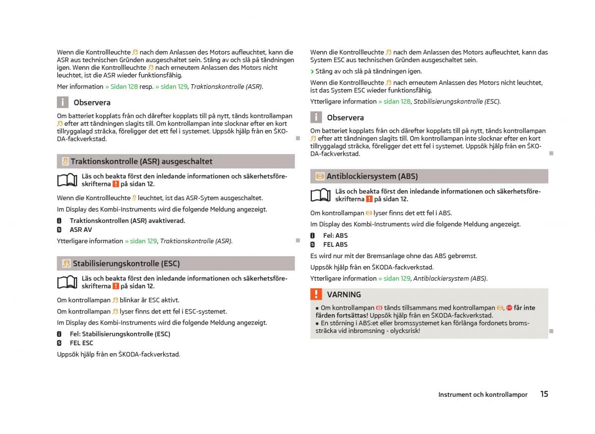 Skoda Octavia III 3 instruktionsbok / page 17