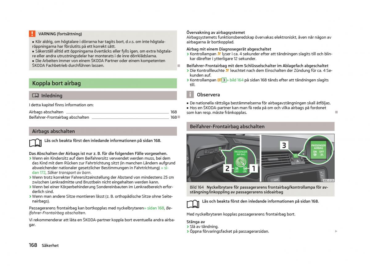 Skoda Octavia III 3 instruktionsbok / page 170