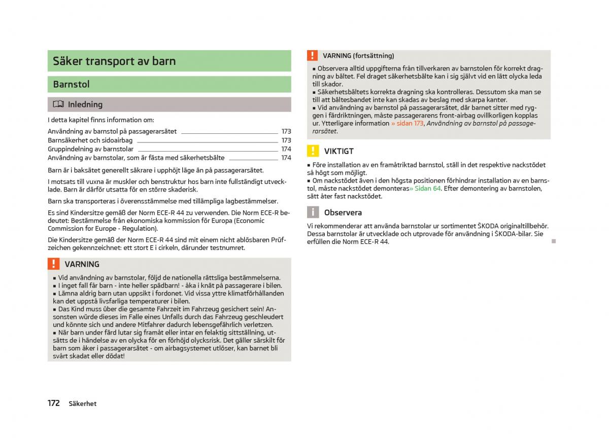 Skoda Octavia III 3 instruktionsbok / page 174