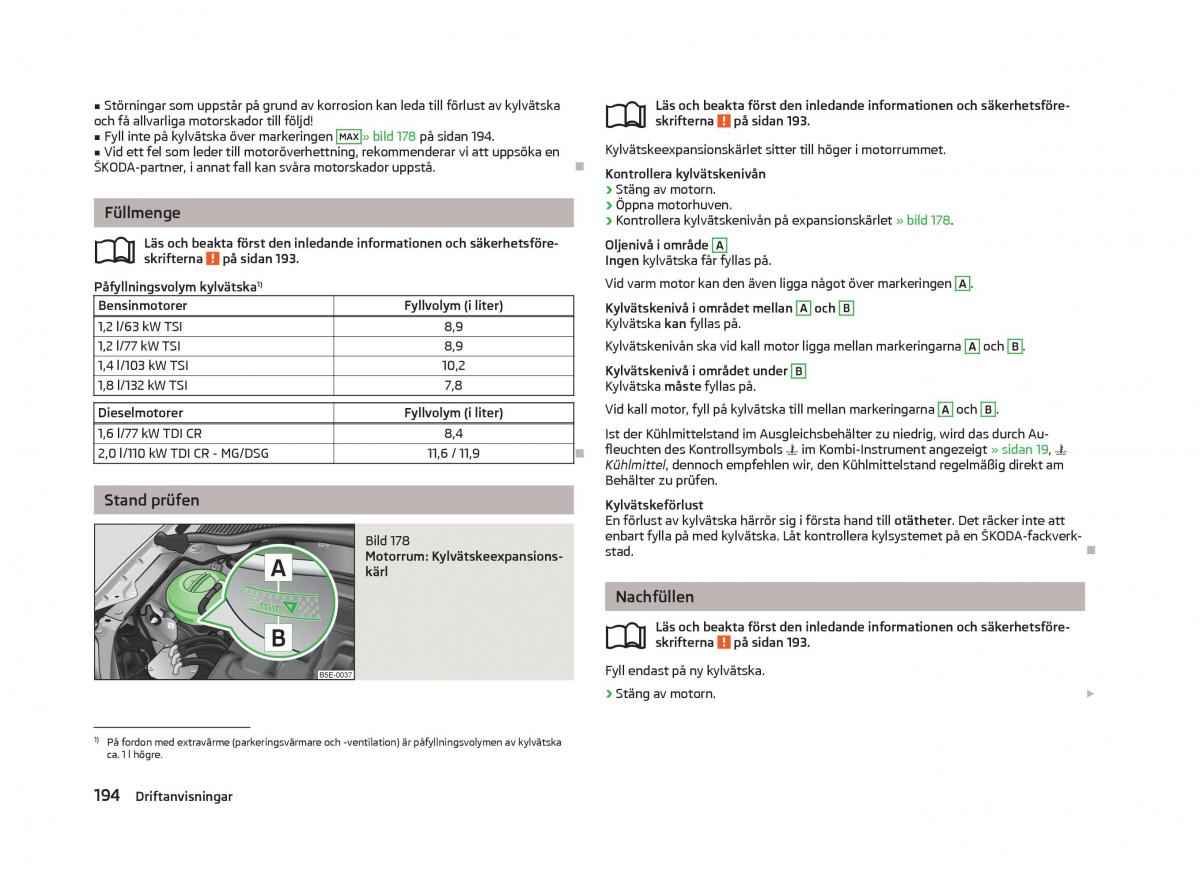 Skoda Octavia III 3 instruktionsbok / page 196