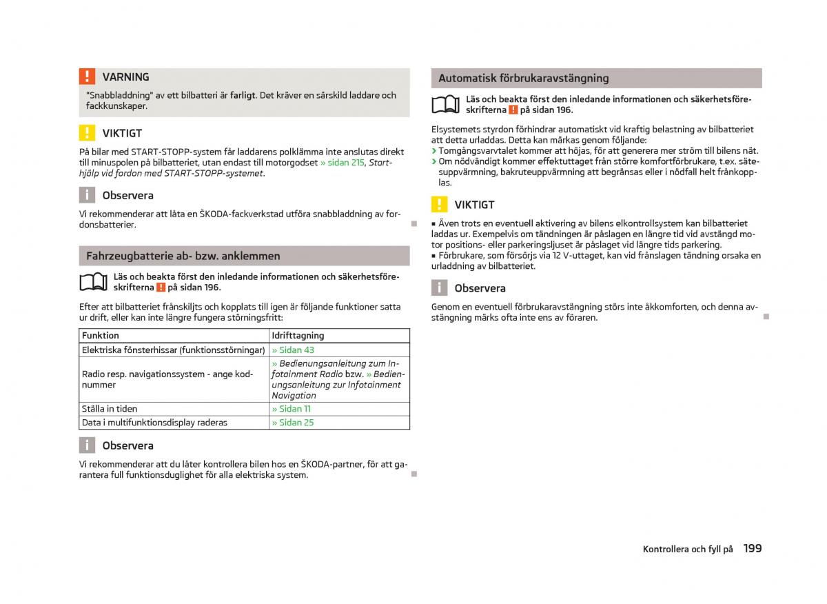 Skoda Octavia III 3 instruktionsbok / page 201