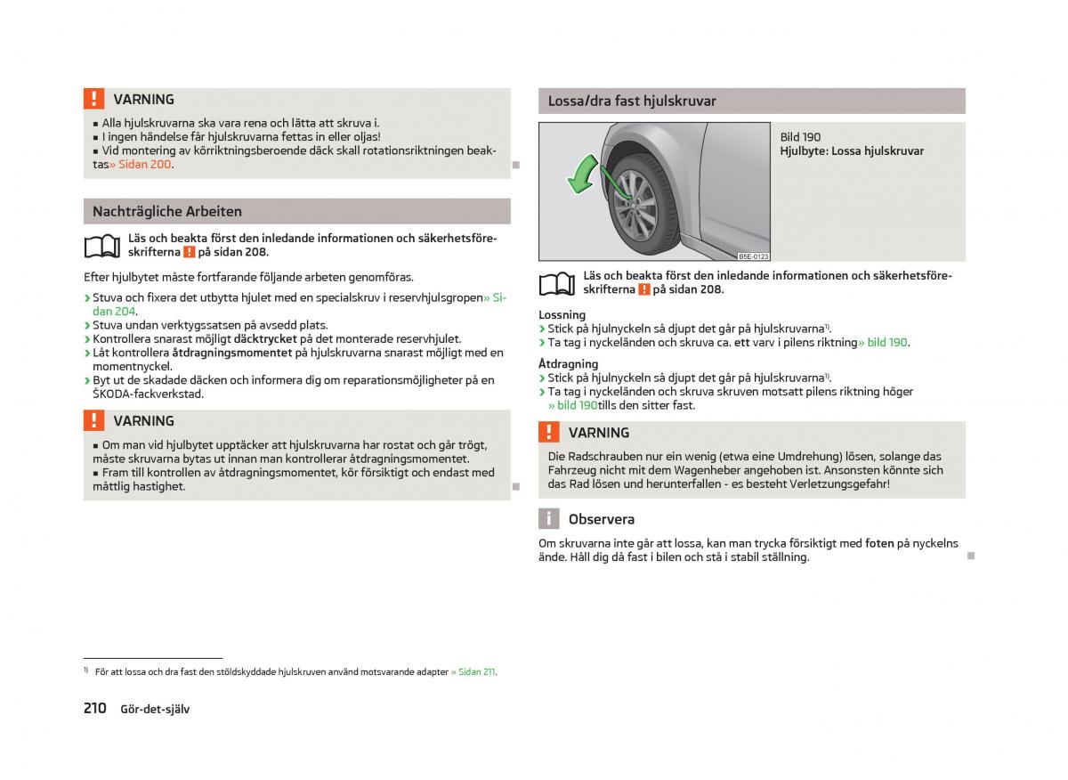 Skoda Octavia III 3 instruktionsbok / page 212