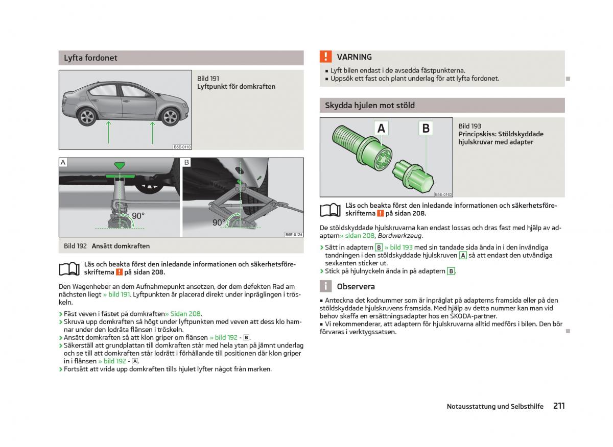 Skoda Octavia III 3 instruktionsbok / page 213