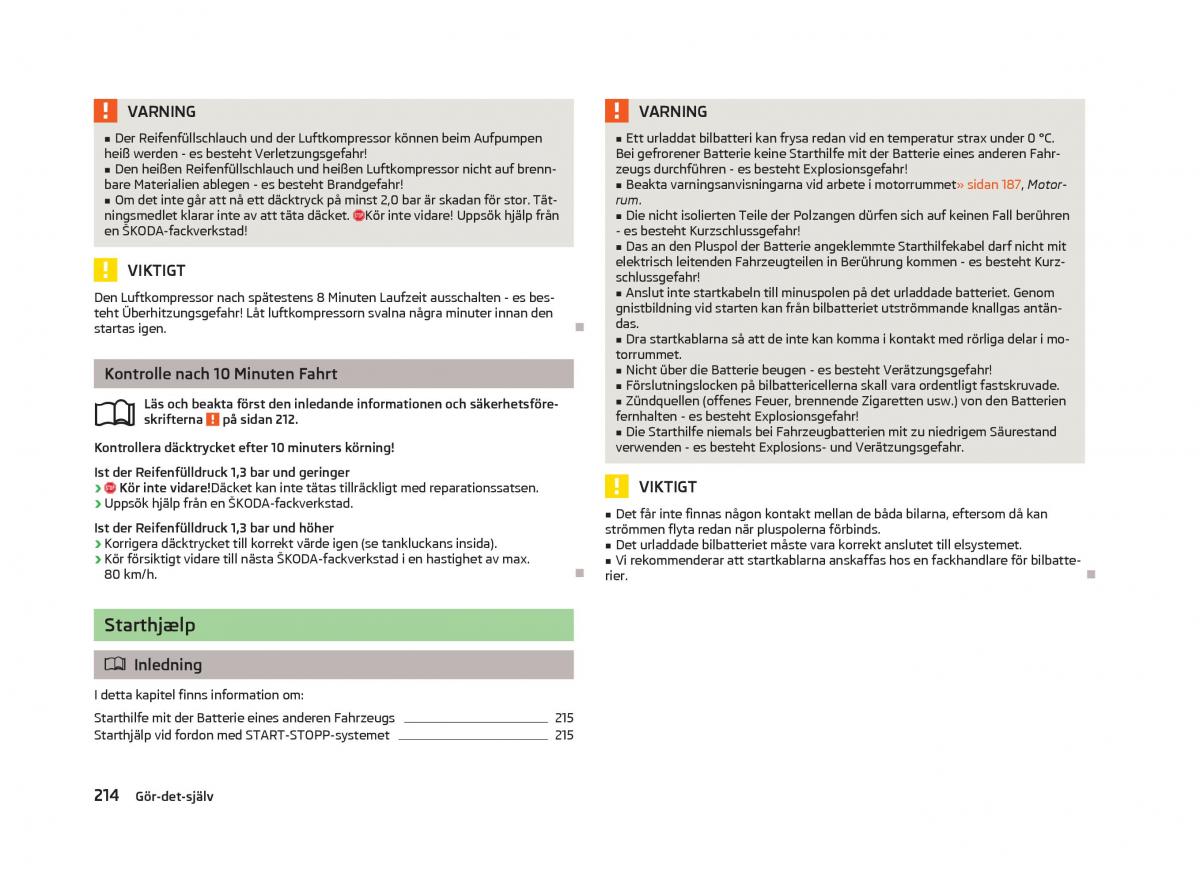 Skoda Octavia III 3 instruktionsbok / page 216