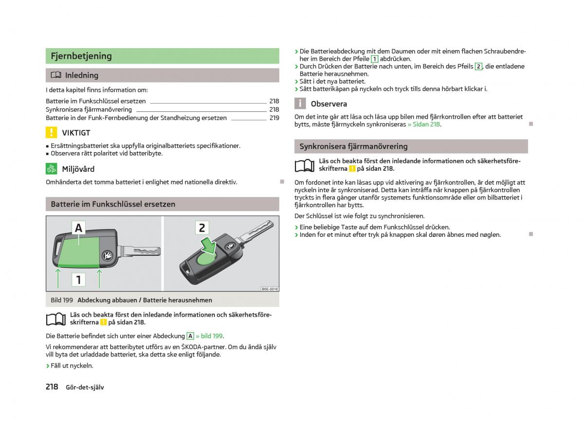 Skoda Octavia III 3 instruktionsbok / page 220