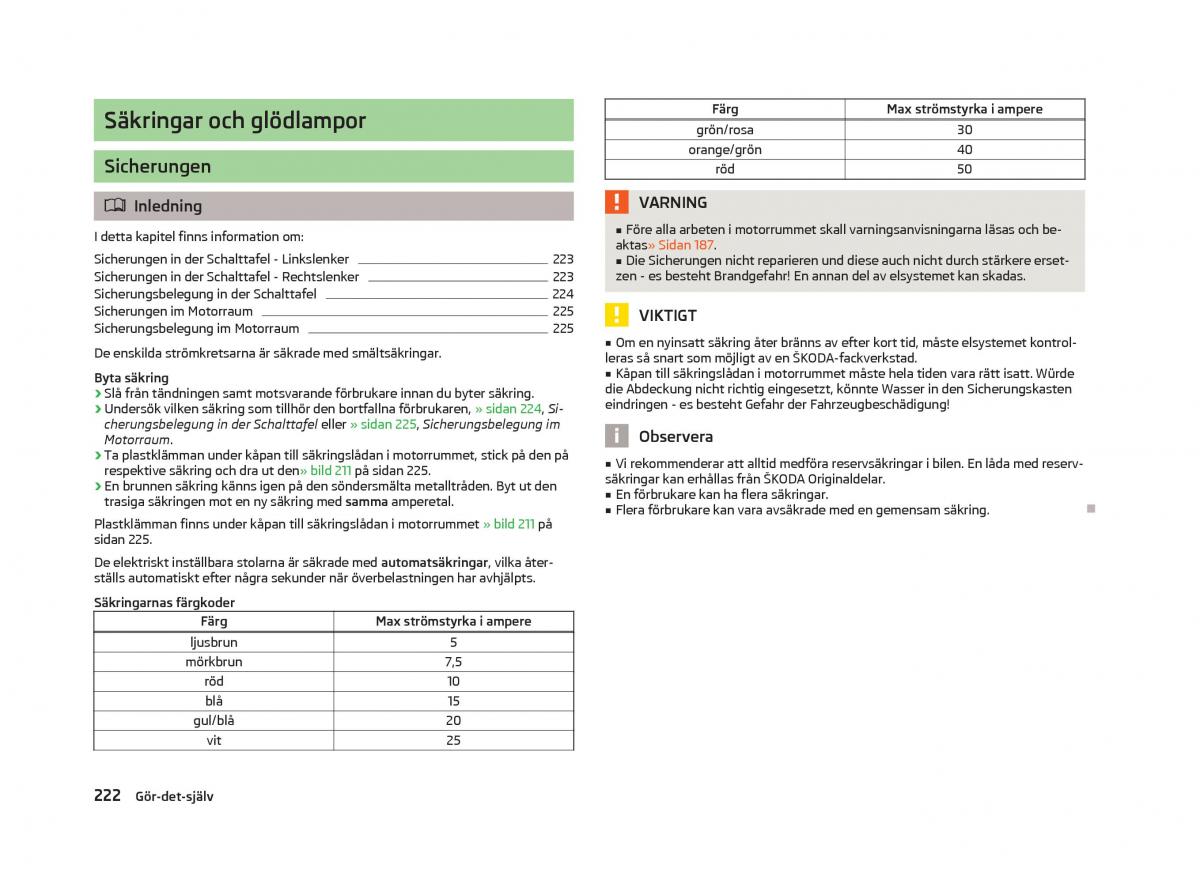 Skoda Octavia III 3 instruktionsbok / page 224