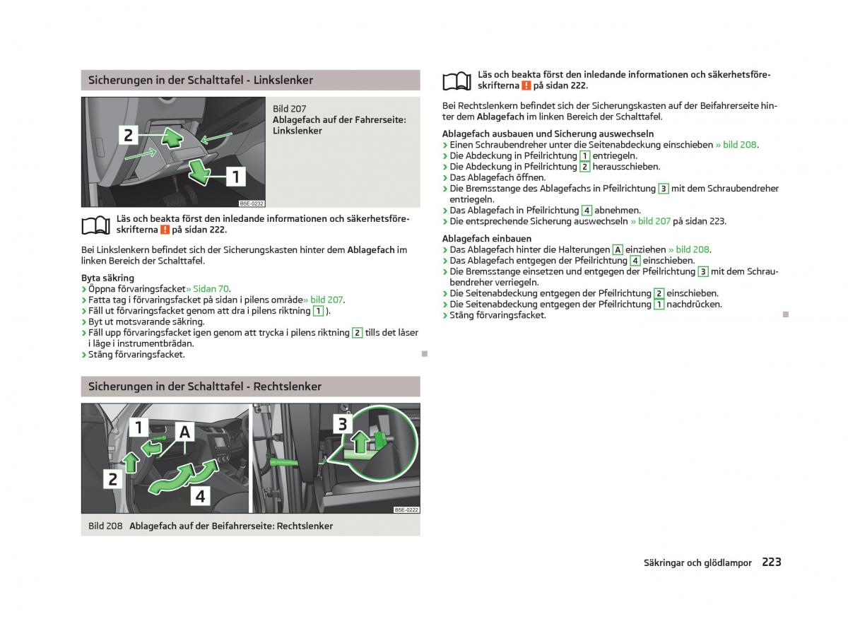 Skoda Octavia III 3 instruktionsbok / page 225