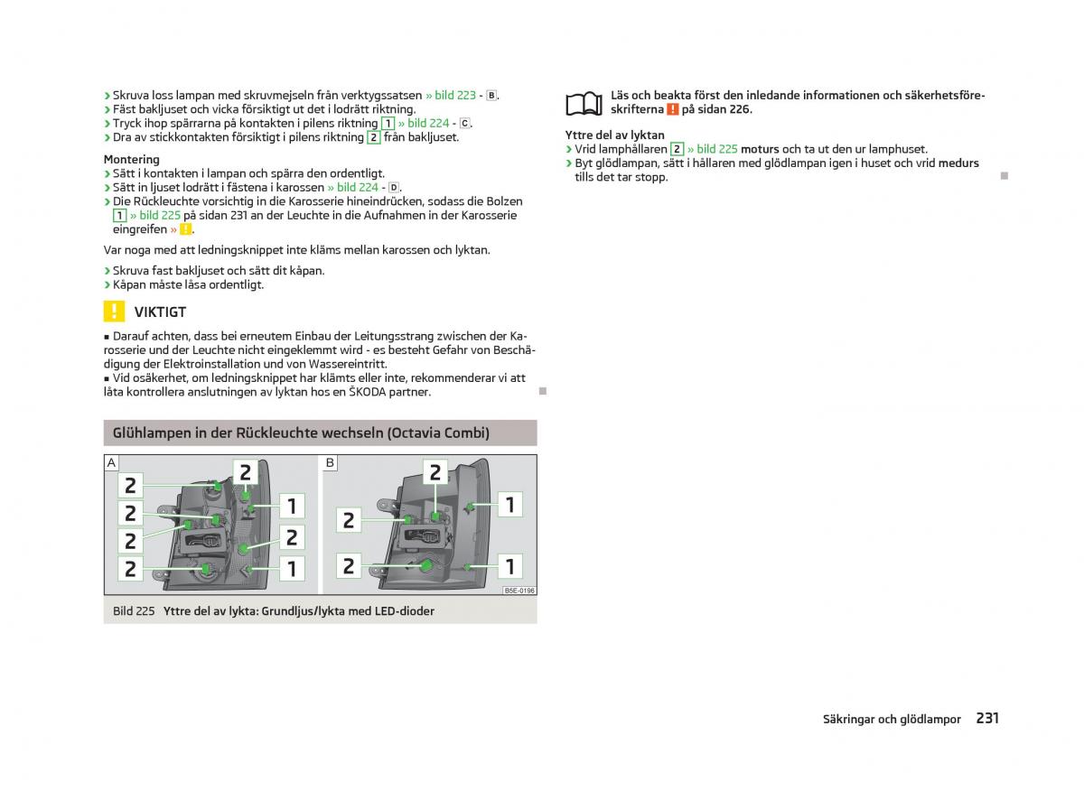 Skoda Octavia III 3 instruktionsbok / page 233