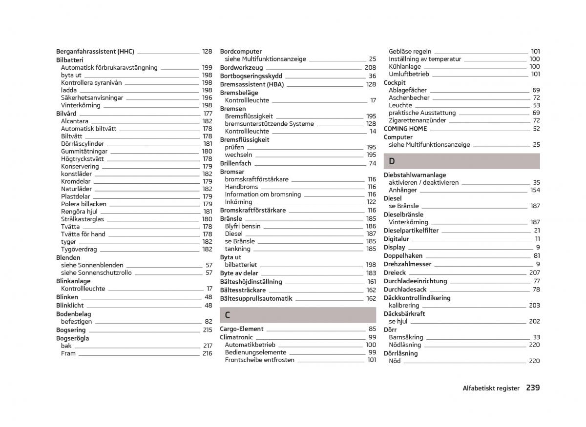 Skoda Octavia III 3 instruktionsbok / page 241