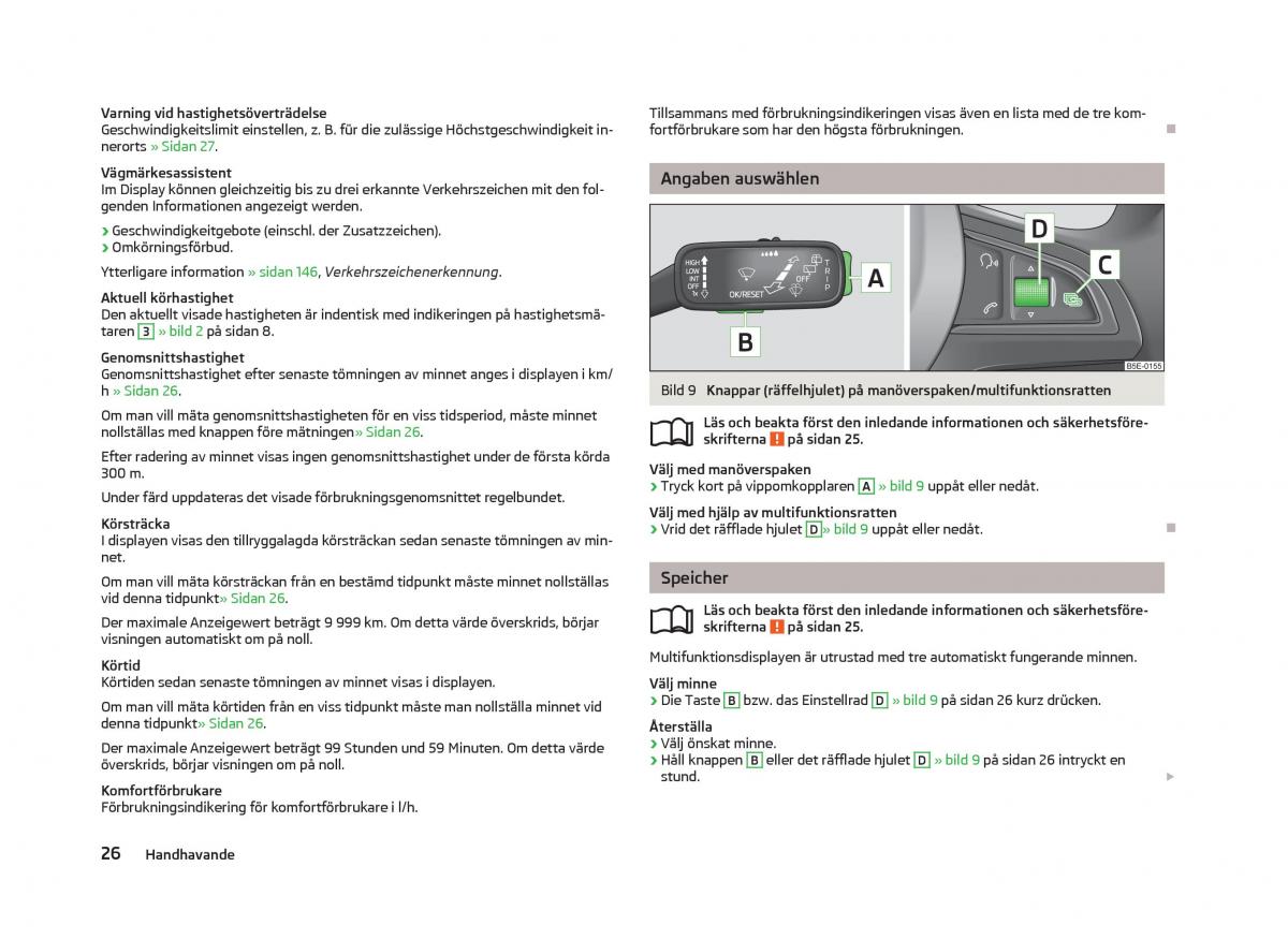 Skoda Octavia III 3 instruktionsbok / page 28