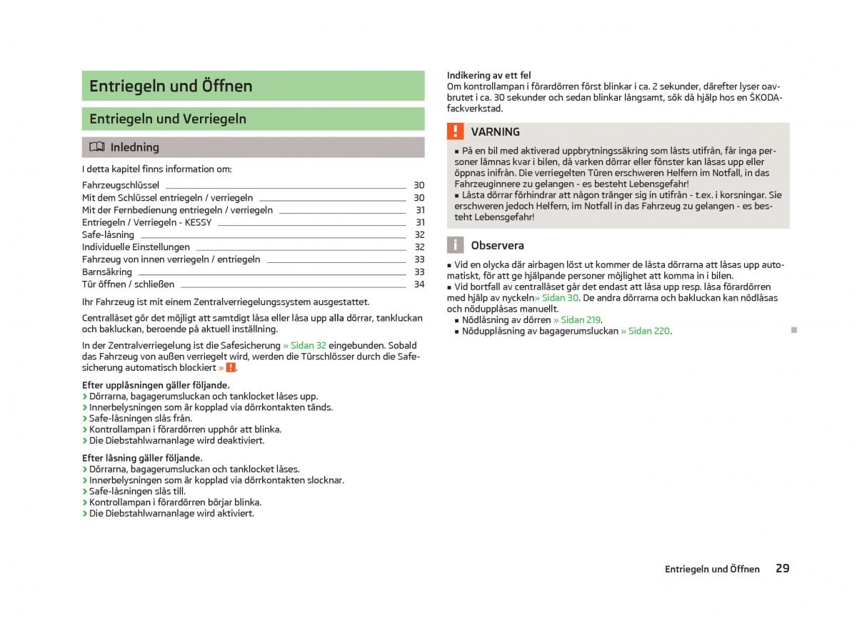 Skoda Octavia III 3 instruktionsbok / page 31