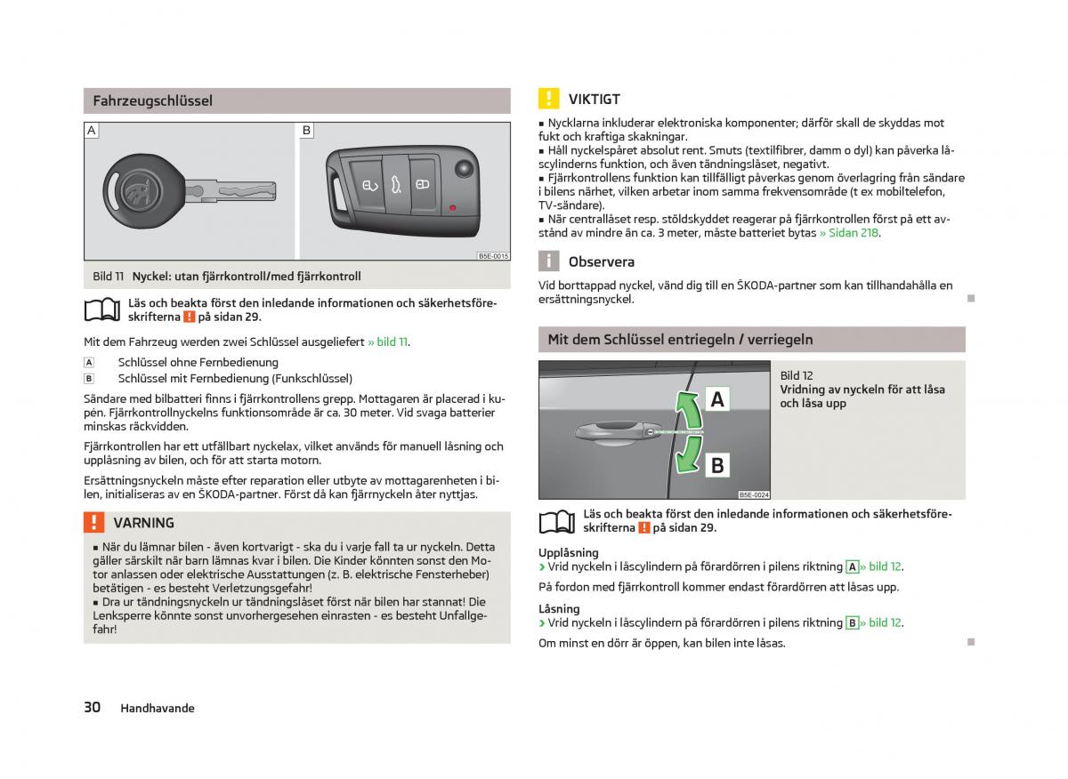 Skoda Octavia III 3 instruktionsbok / page 32