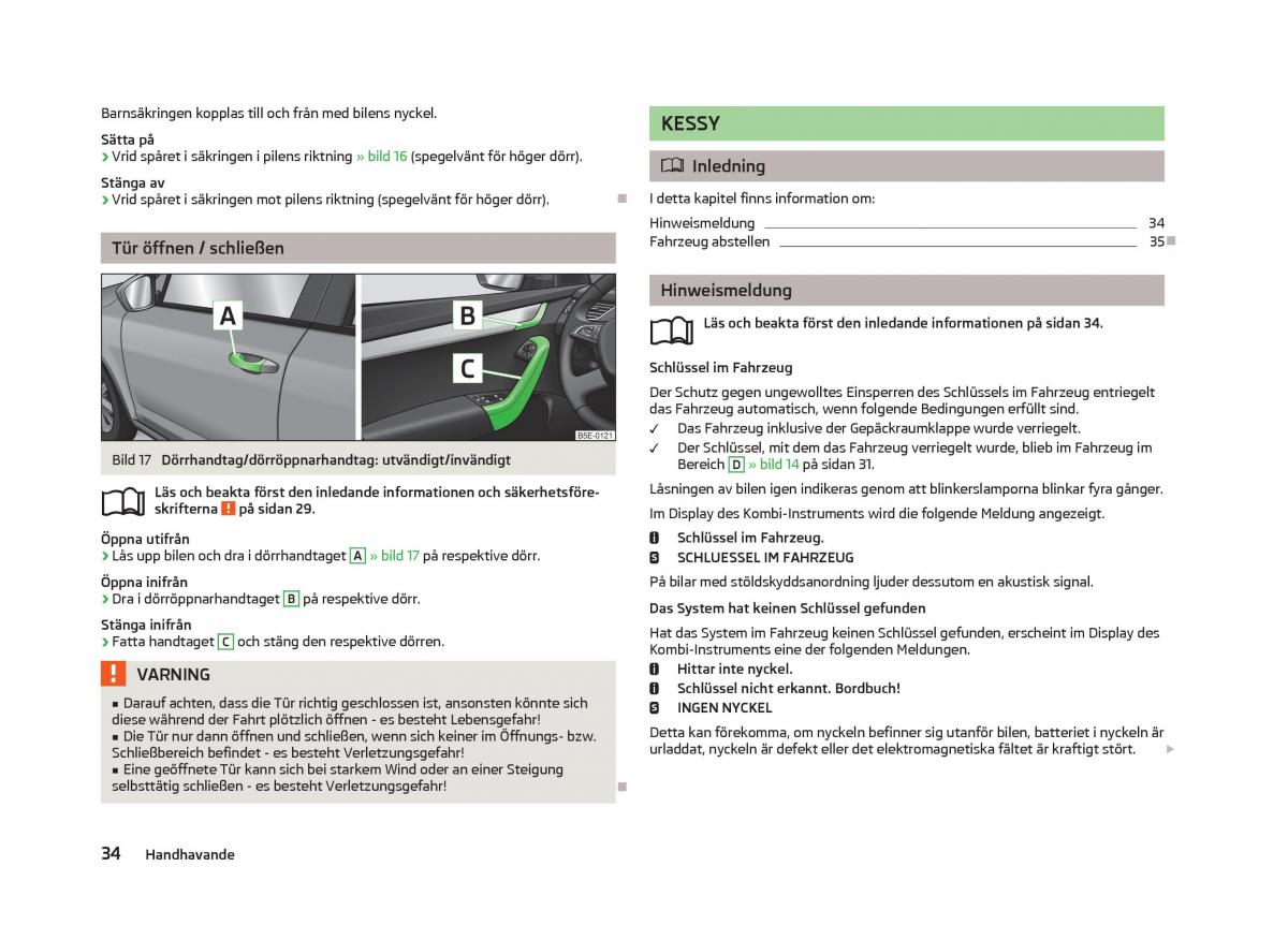 Skoda Octavia III 3 instruktionsbok / page 36