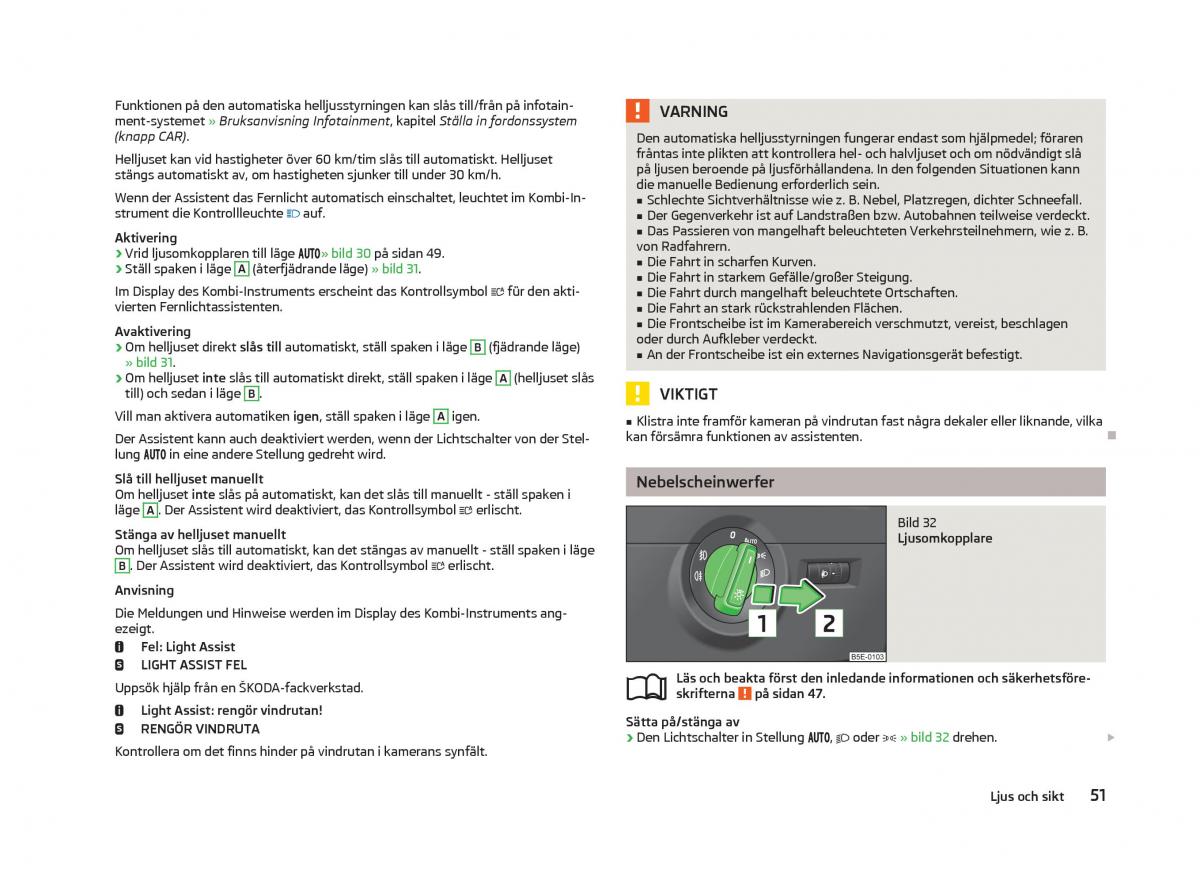 Skoda Octavia III 3 instruktionsbok / page 53