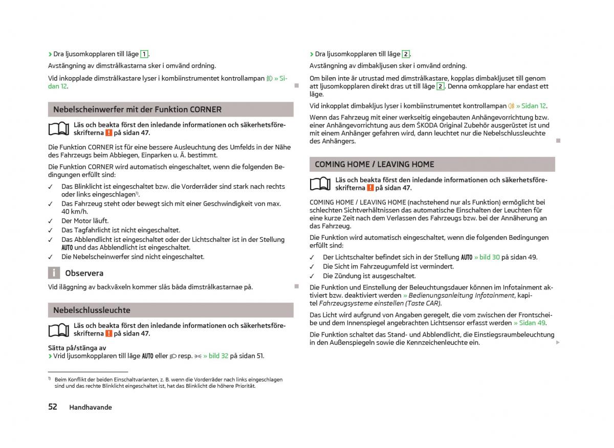 Skoda Octavia III 3 instruktionsbok / page 54