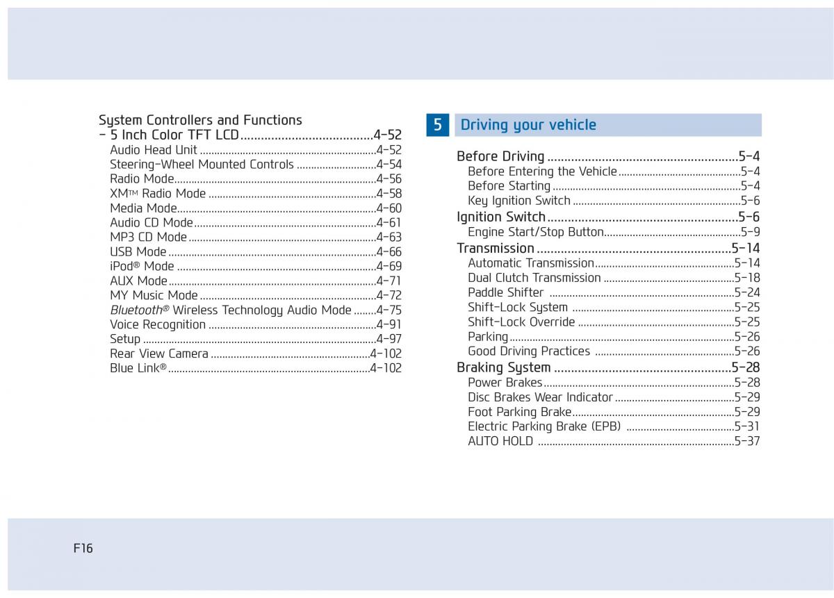 Hyundai Sonata VII 7 LF i45 owners manual / page 16