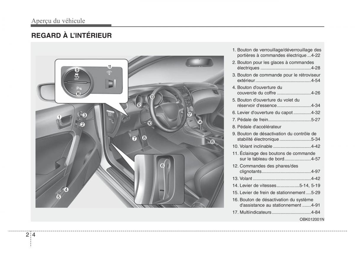 Hyundai Genesis Coupe manuel du proprietaire / page 19