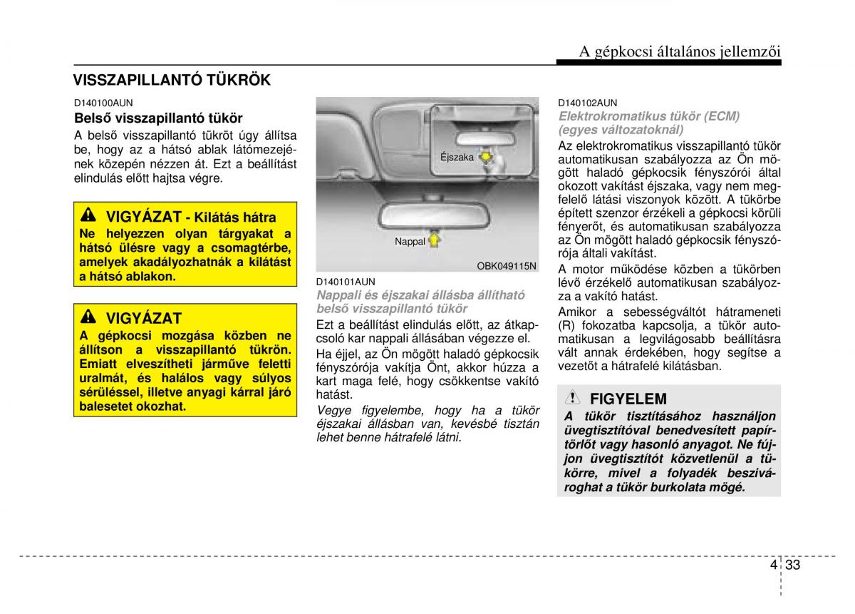 Hyundai Genesis Coupe Kezelesi utmutato / page 105