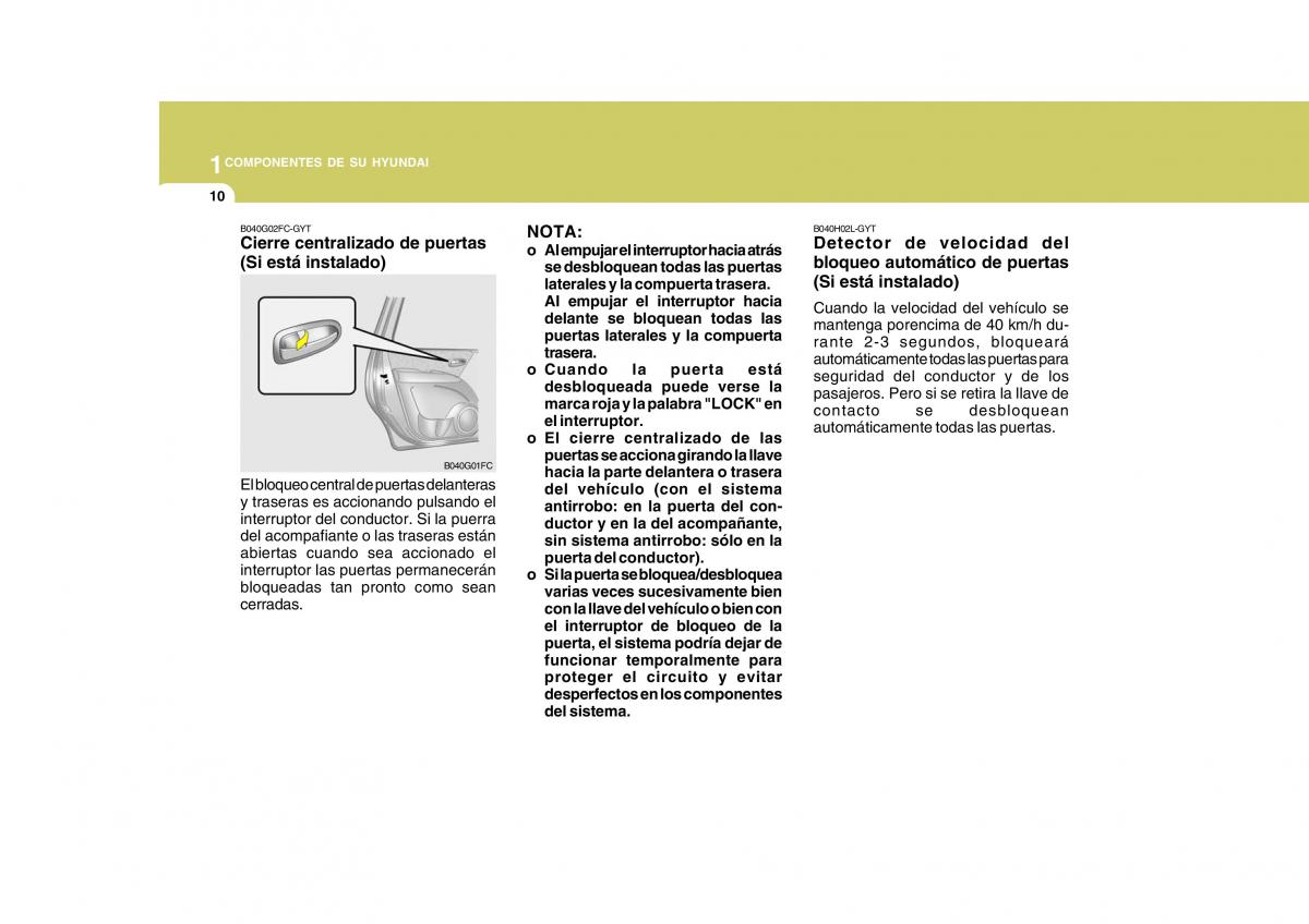 Hyundai Matrix manual del propietario / page 20