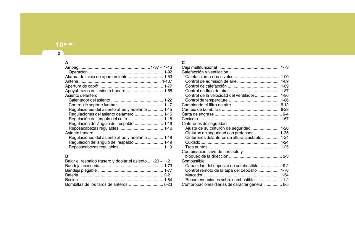 Hyundai Matrix manual del propietario / page 216