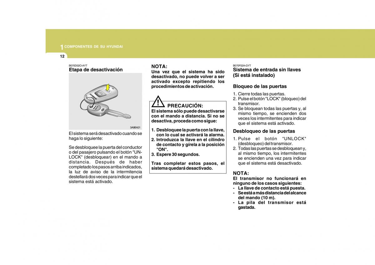 Hyundai Matrix manual del propietario / page 22