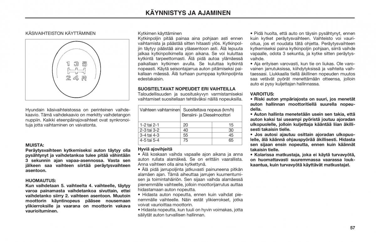 Hyundai Matrix omistajan kasikirja / page 57