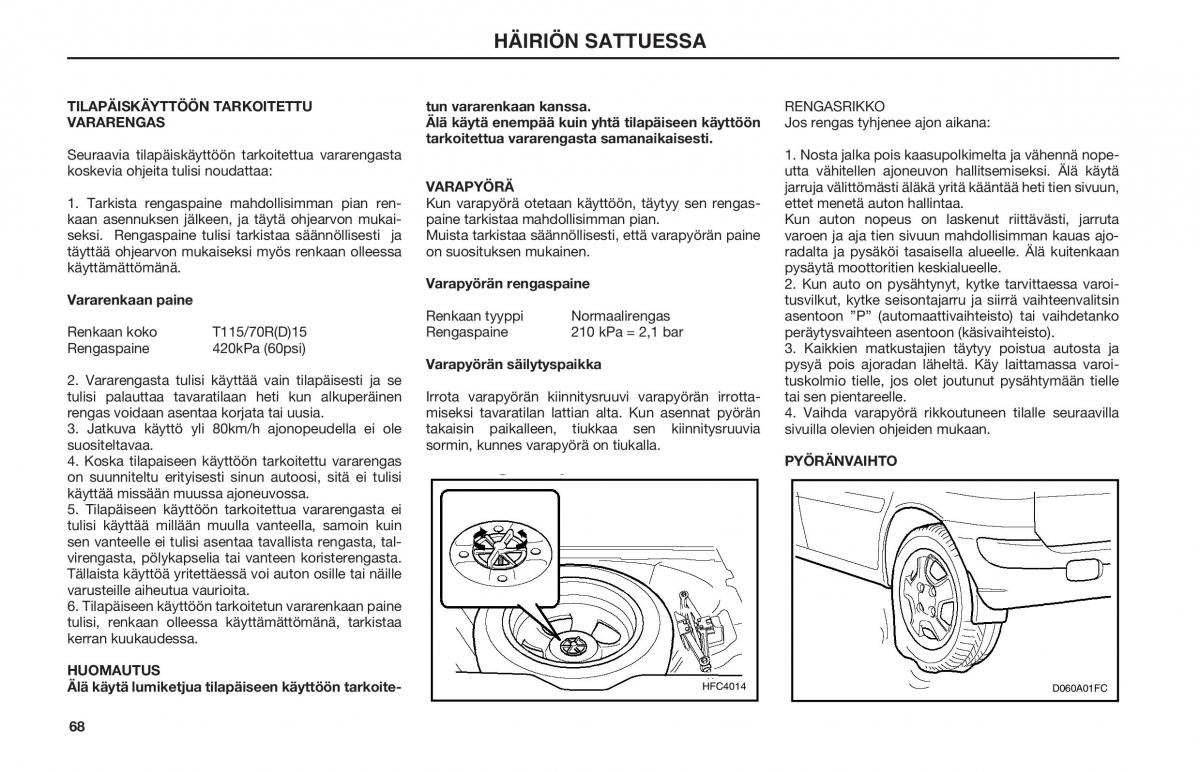 Hyundai Matrix omistajan kasikirja / page 68