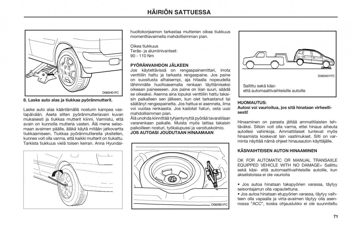 Hyundai Matrix omistajan kasikirja / page 71