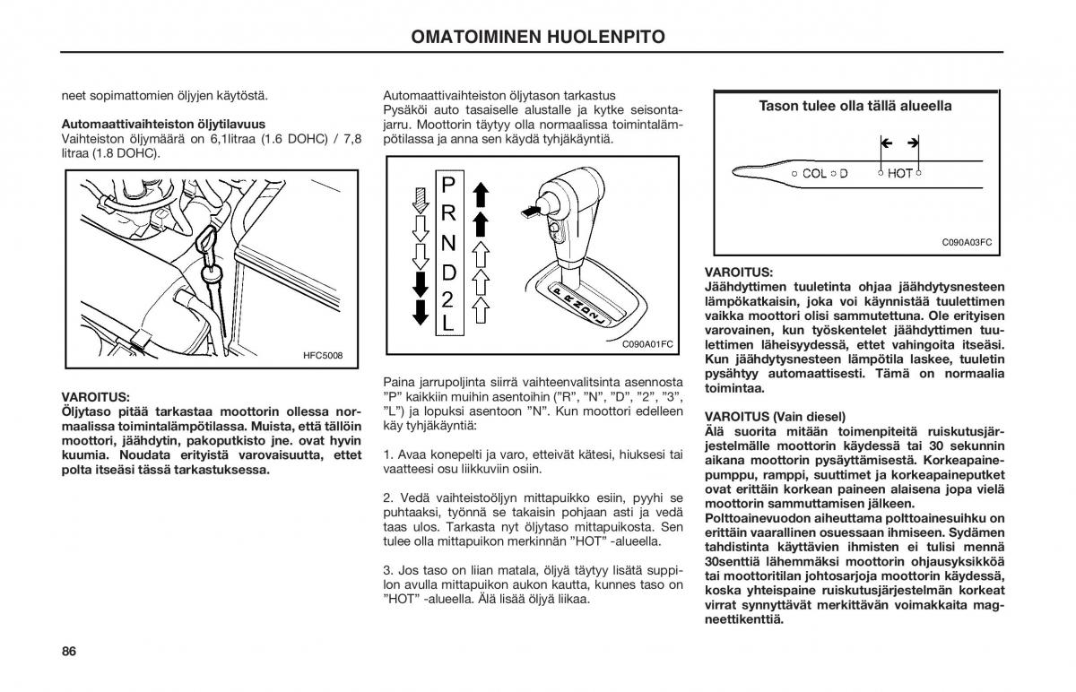 Hyundai Matrix omistajan kasikirja / page 86