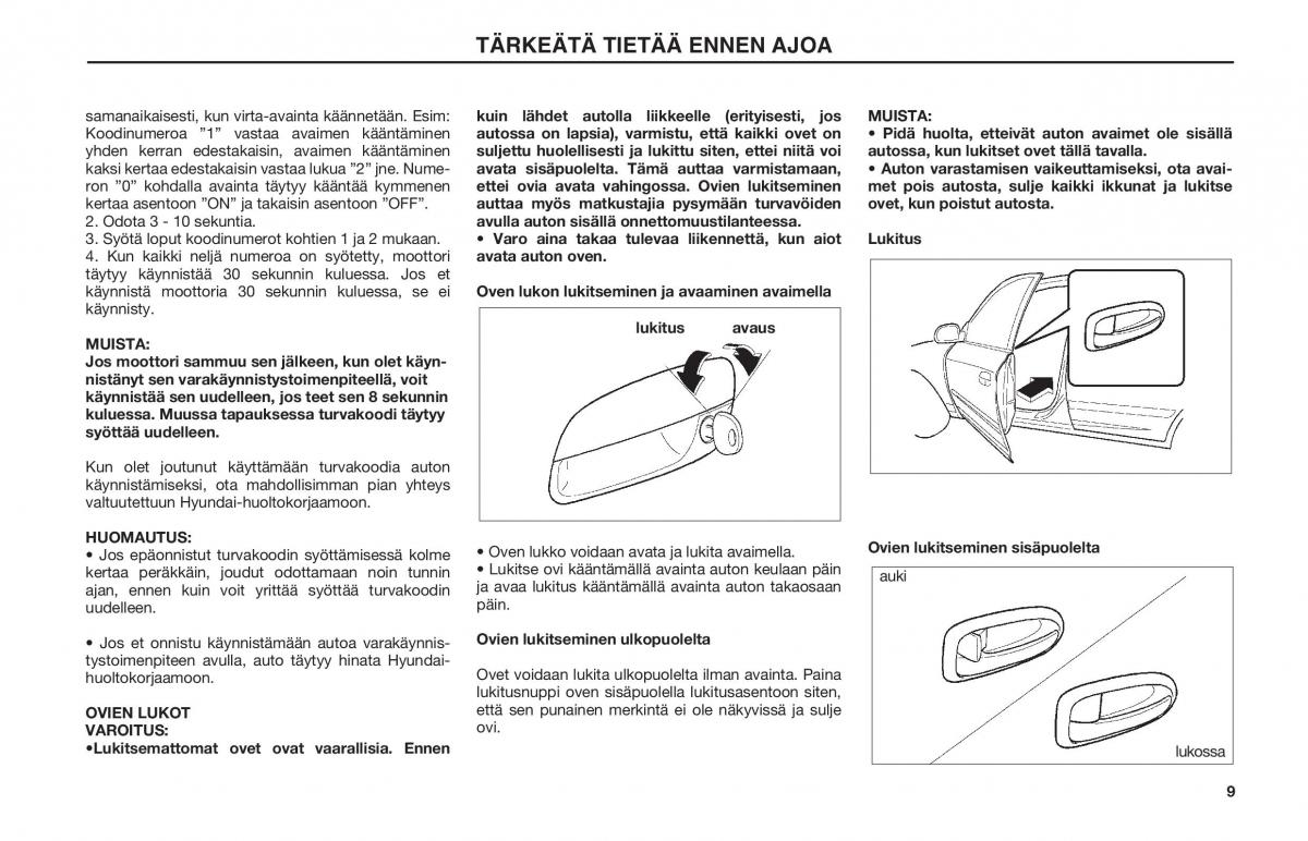 Hyundai Matrix omistajan kasikirja / page 9