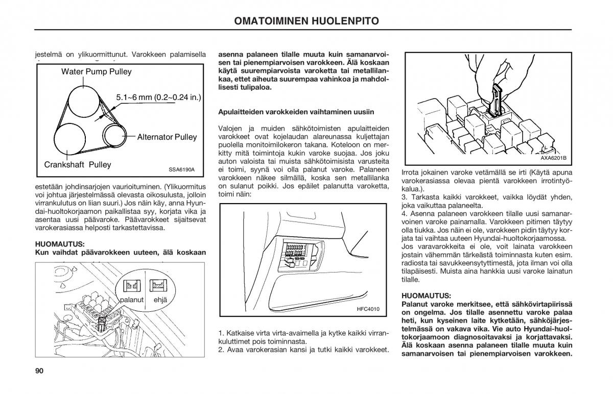 Hyundai Matrix omistajan kasikirja / page 90