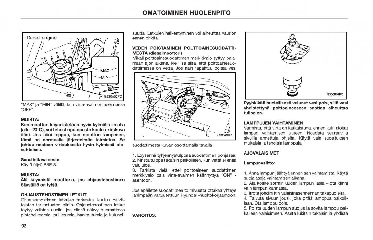 Hyundai Matrix omistajan kasikirja / page 92