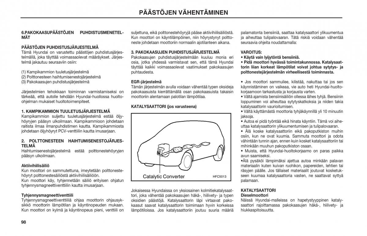 Hyundai Matrix omistajan kasikirja / page 98