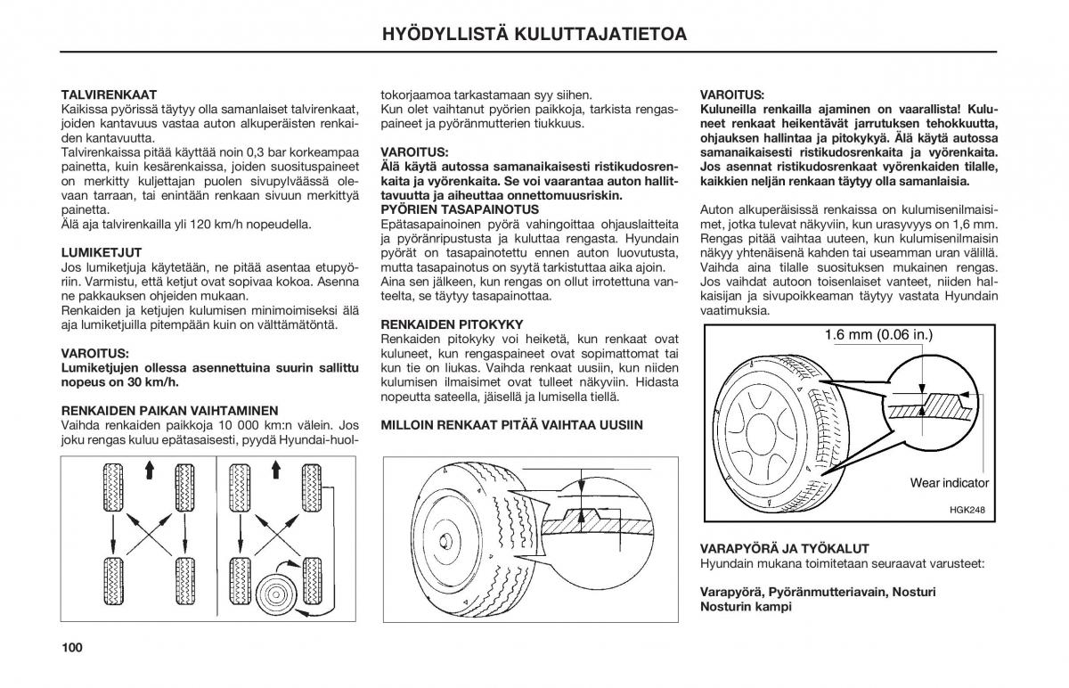 Hyundai Matrix omistajan kasikirja / page 100