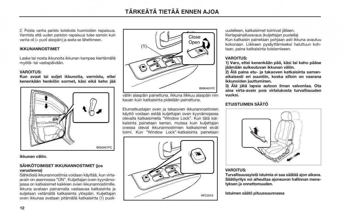 Hyundai Matrix omistajan kasikirja / page 12